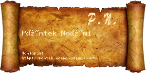 Péntek Noémi névjegykártya