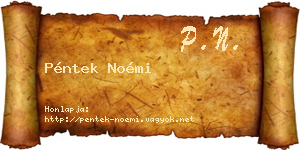 Péntek Noémi névjegykártya
